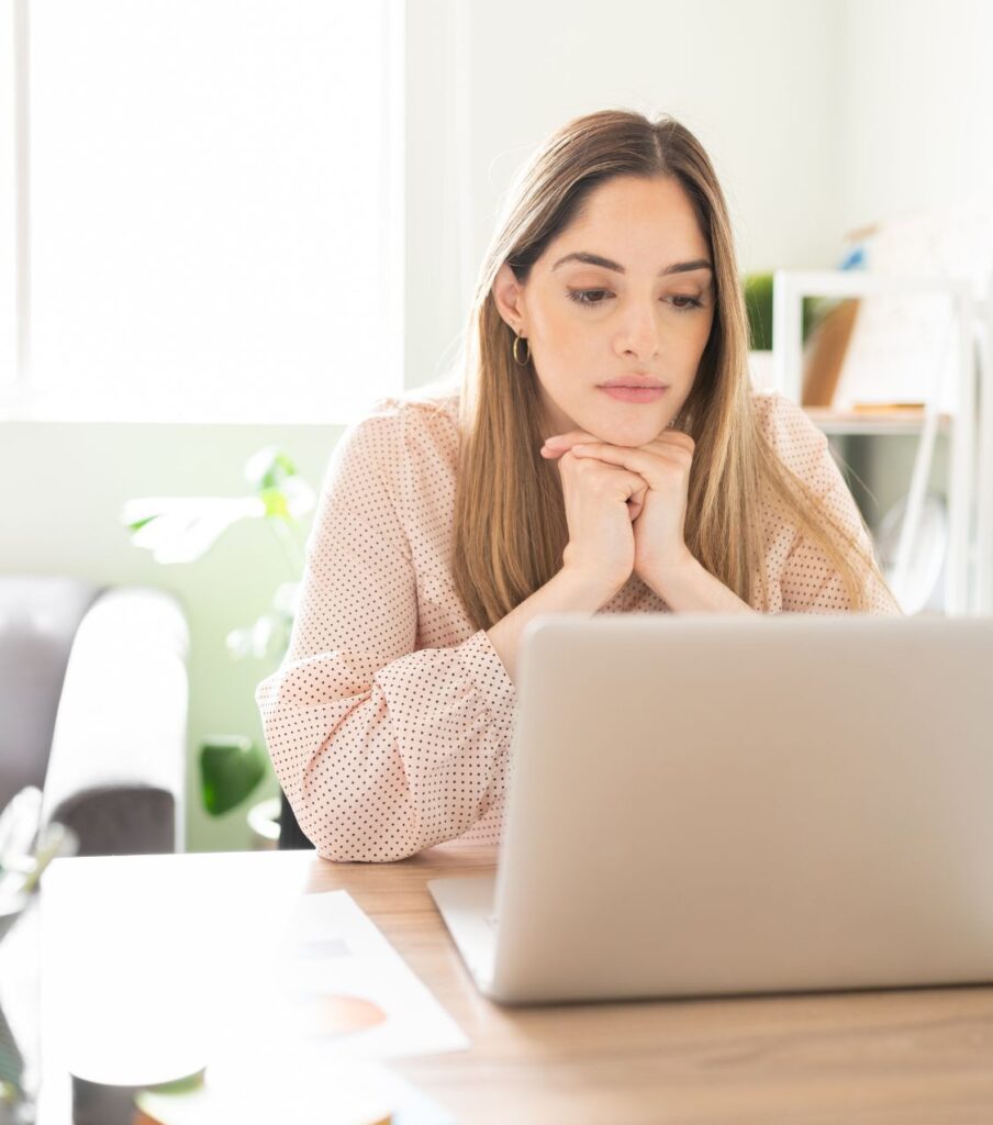 Woman sitting next to a laptop | How to find the right therapist in the USA | Relationship experts in the UK | How do I find a good therapist in Canada Woman sitting next to a laptop. How to find the right therapist after infidelity with expert guidance. Relationship experts in the USA, Canada, the UK, and globally. Schedule a free consultation today.