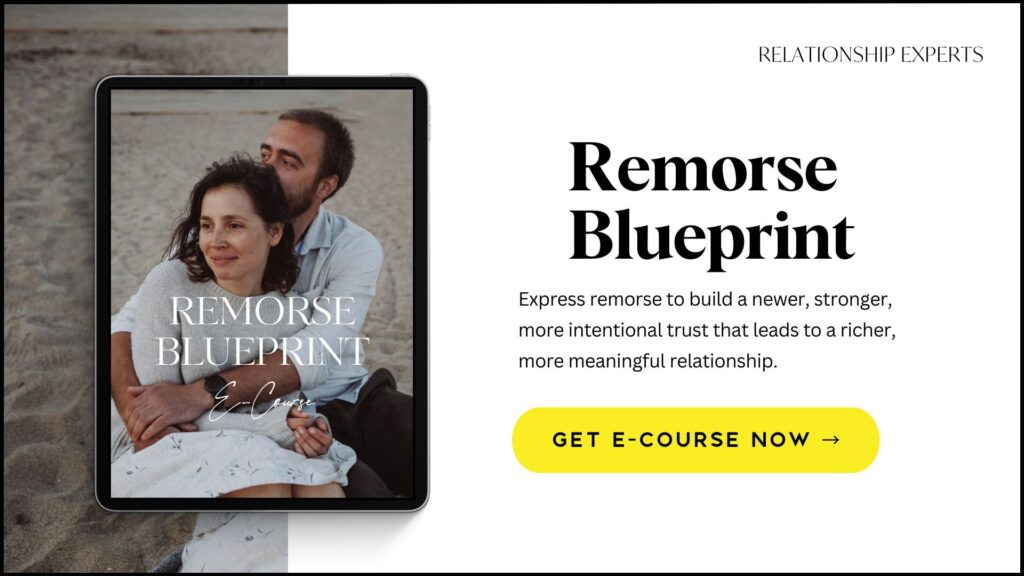 A couple at the beach, symbolizing what not to do after being cheated on for long term healing after infidelity. Explore the Remorse Blueprint course. Do's and don'ts after an affair with our infidelity recovery program in the USA, Canada, and worldwide.